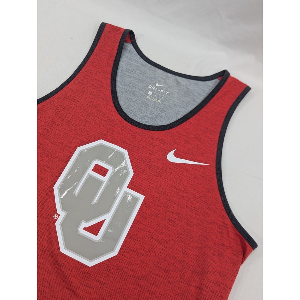 Nike Oklahoma Sooners Tank Top T Shirt Mens Medium Dri-Fit Red Gray Colorblock